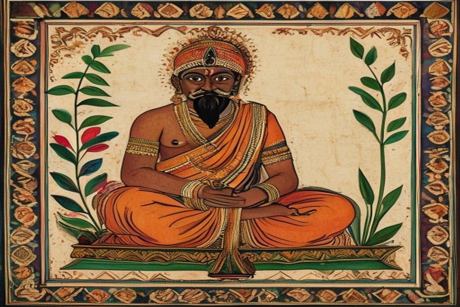 Rameshwar Singh — AI-generated illustration in the Mithila (Madhubani) style