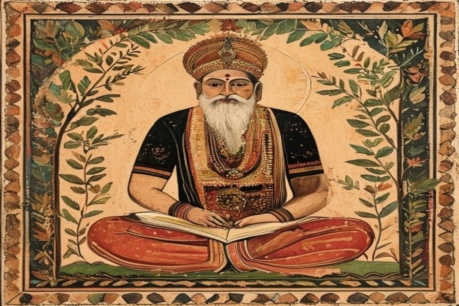 Santosh Kumar Das — AI-generated illustration in the Mithila (Madhubani) style