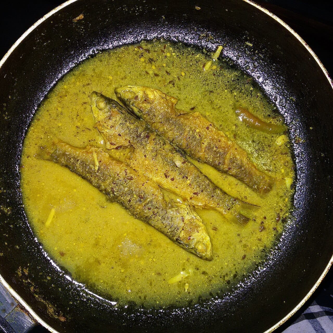 A mustard-based fish curry