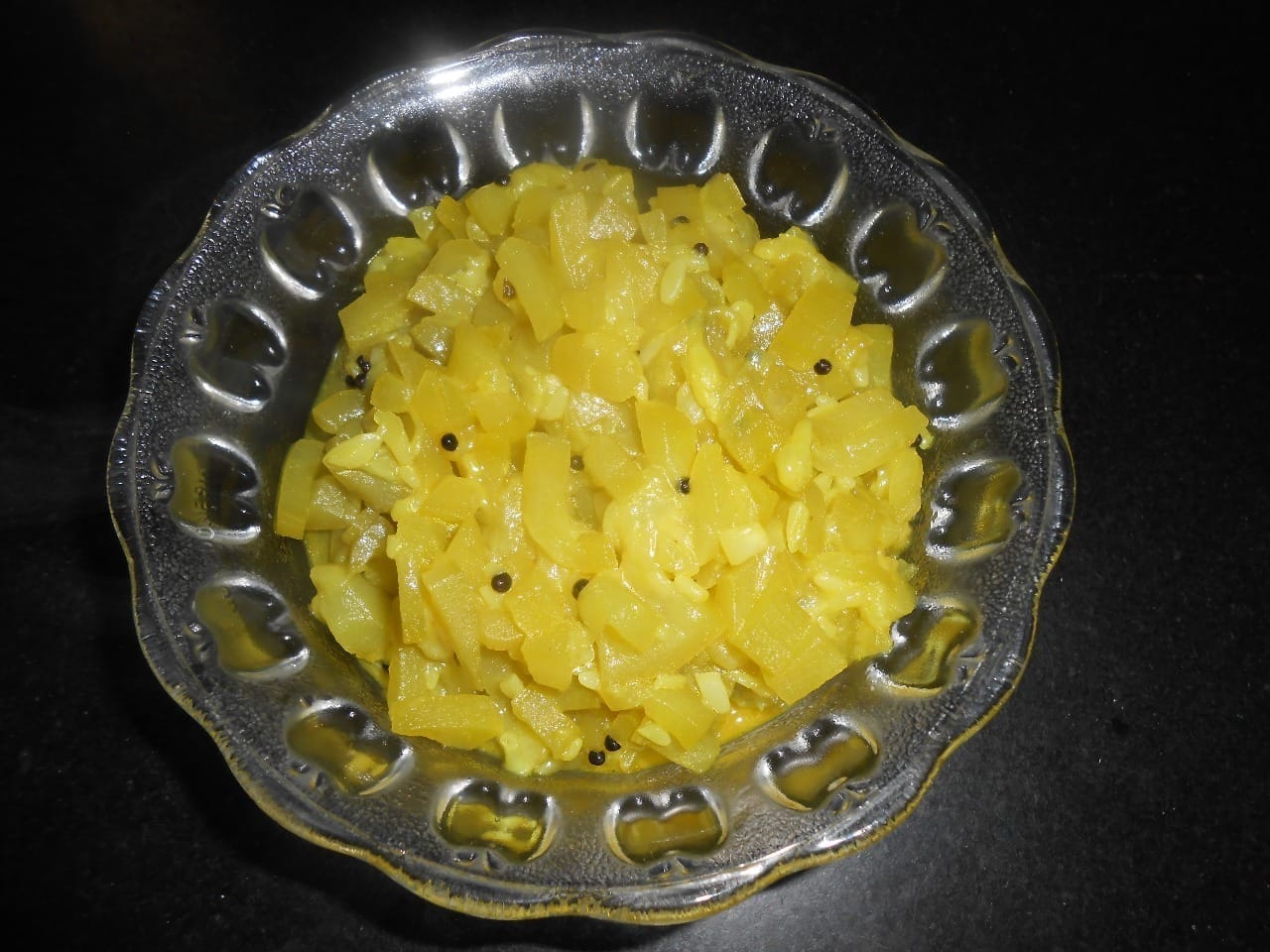 Bottle-gourd curry, as in kaddu-bhaat