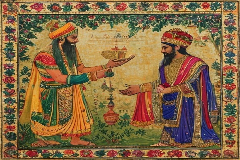 The Darbhanga Raj — illustration in the Mithila style