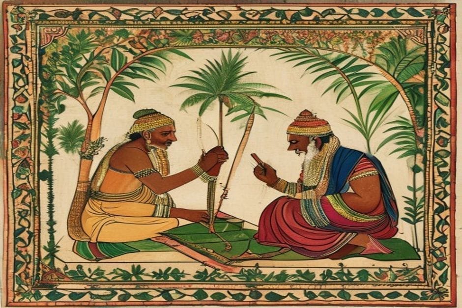 Varna Ratnakara & the Panji — illustration in the Mithila style