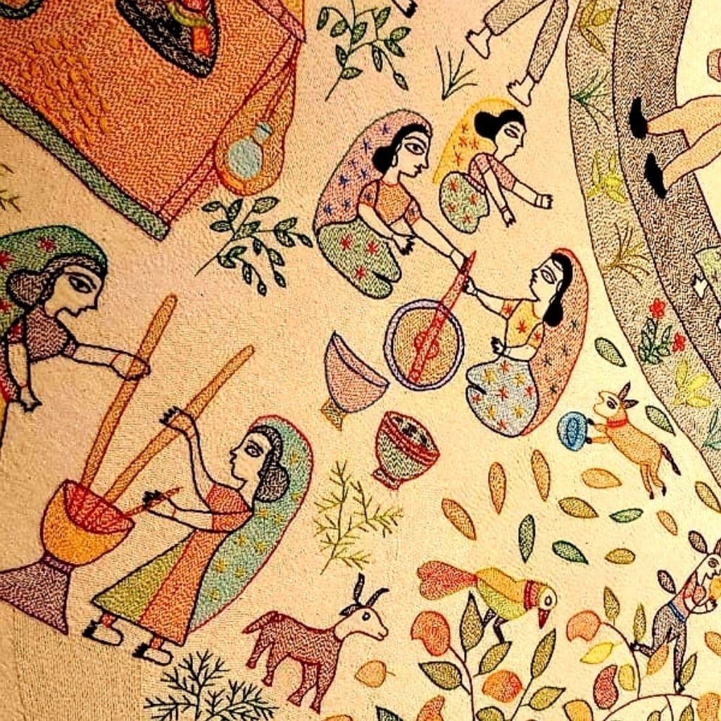 From wall to canvas — illustration in the Mithila style