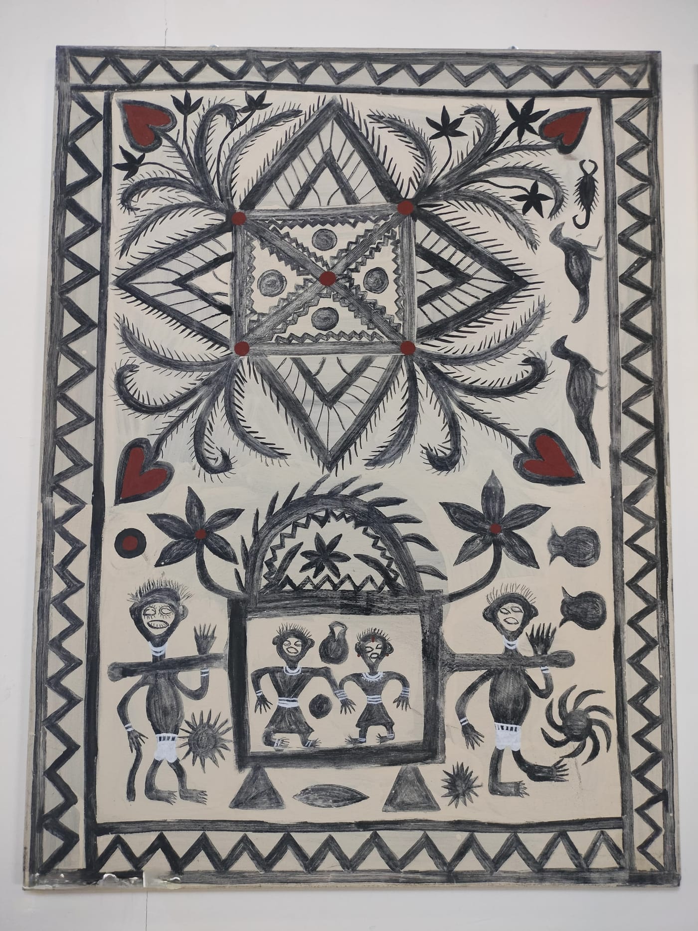 The Kohbar Ghar — the nuptial chamber — illustration in the Mithila style