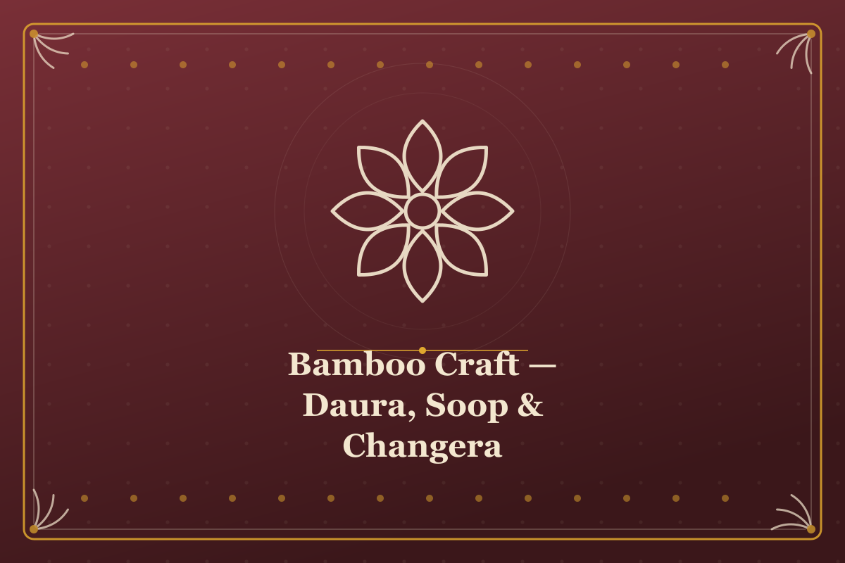 Bamboo Craft — Daura, Soop & Changera — illustrated cover in the Mithila style