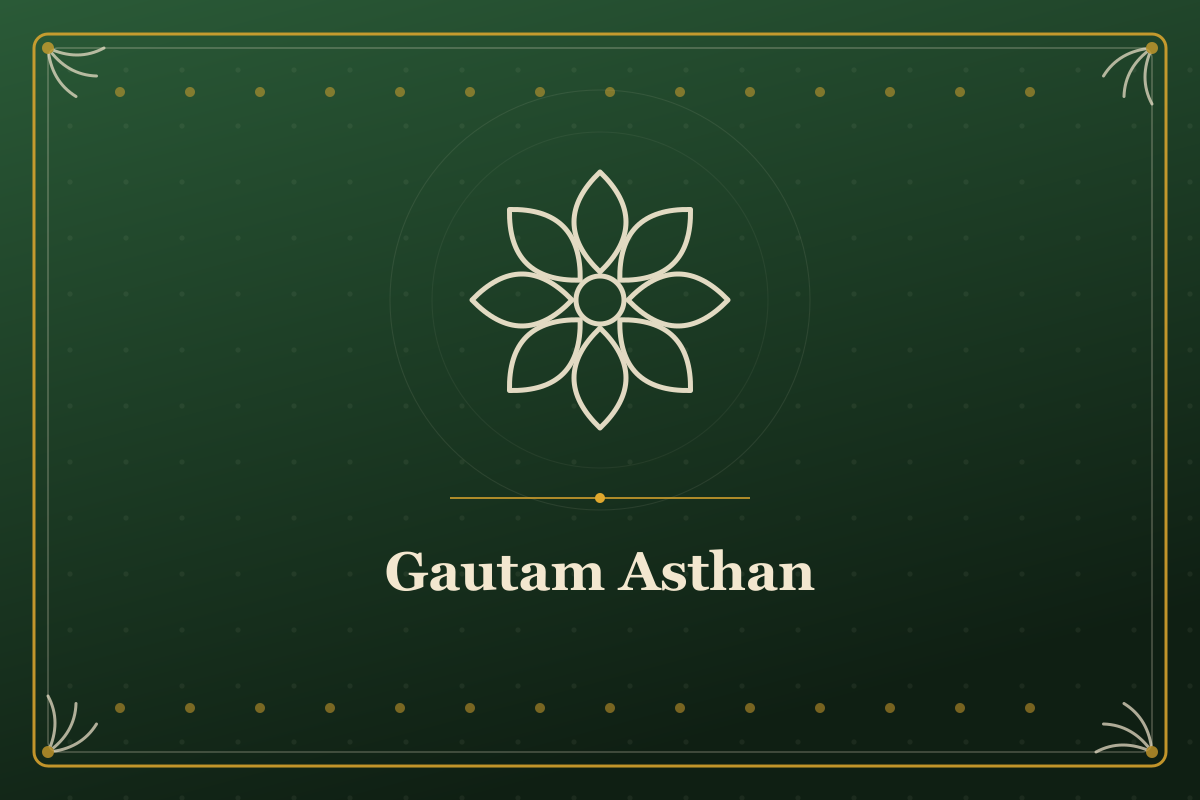 Gautam Asthan — illustrated cover in the Mithila style