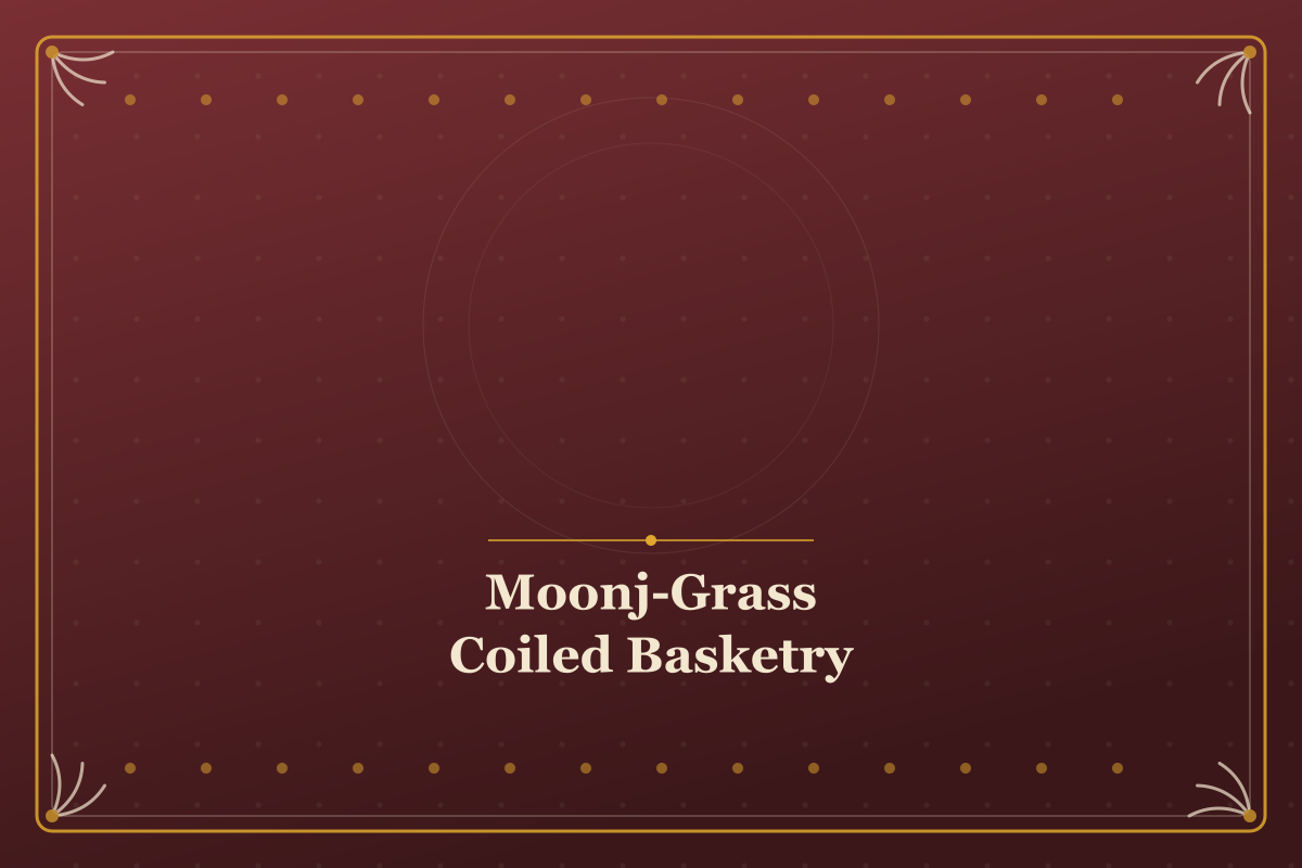 Moonj-Grass Coiled Basketry — illustrated cover in the Mithila style