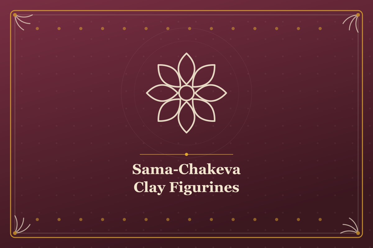 Sama-Chakeva Clay Figurines — illustrated cover in the Mithila style